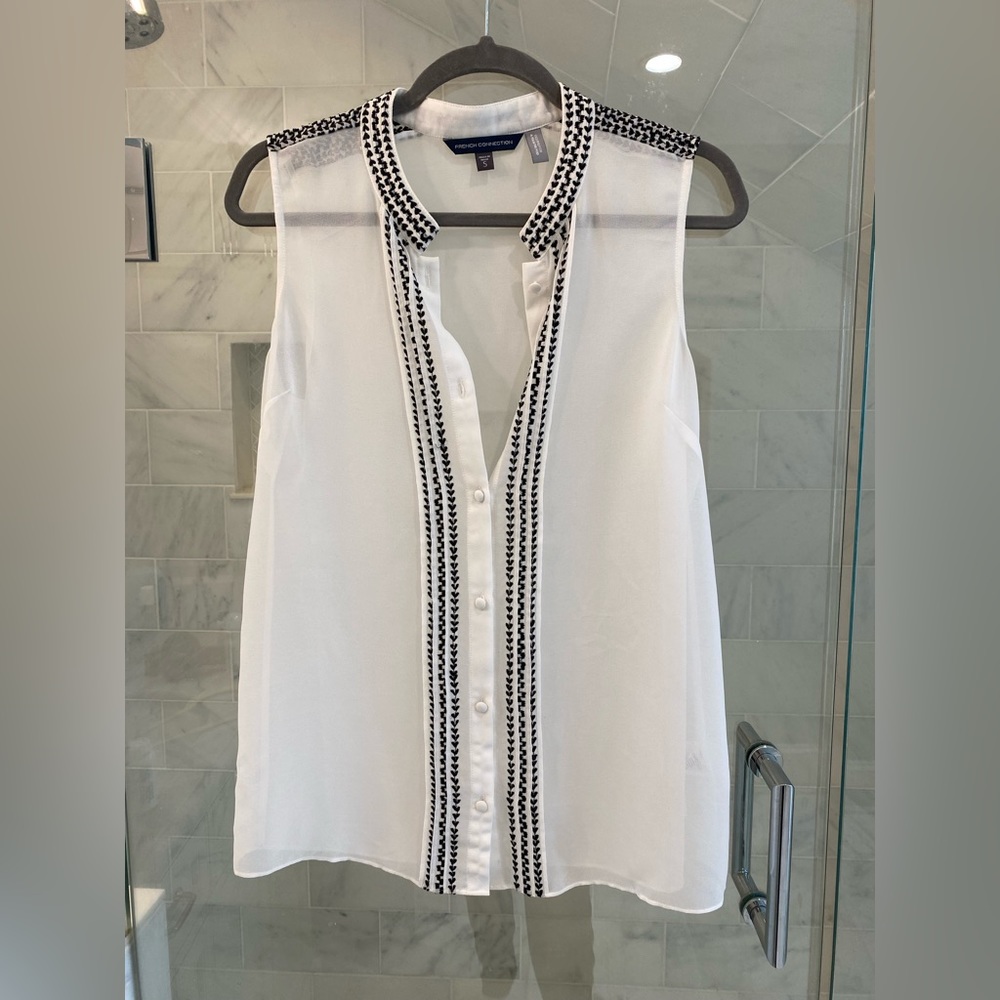 French Connection White Shear Maternity Top S